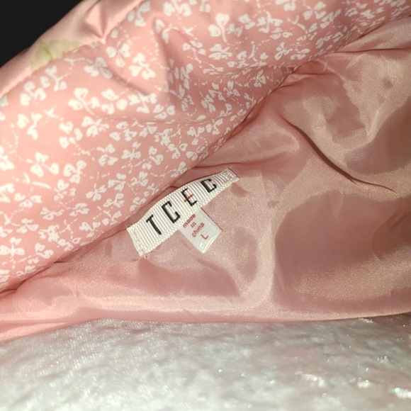 TCEC Floral Pink Puffer Jacket Size L - Picture 5 of 7